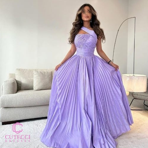 فستان سهرة موف كسرات وصيفي بربل | فساتين ناعمه من...