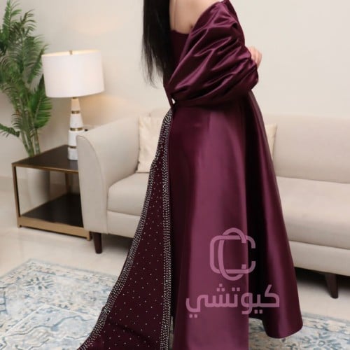 فستان سهرة كبدي فيونكة فصوص كرستال - ماركة كيوتشي...