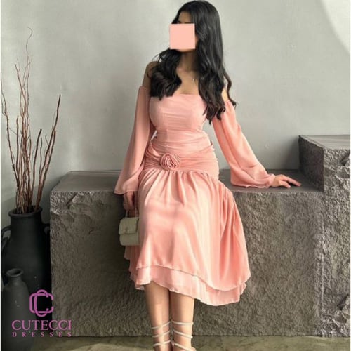 فستان سهرة لحمي ورده