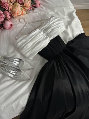 فستان اسود اوف شولدر سهرة جريء من كيوتشي