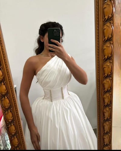 فستان سكري تافتا شانتون راقي | فساتين سكرية فخمة م...