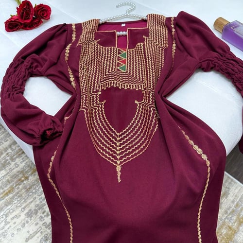 جلابية عسيري تراثية مخملية بزخارف ذهبية من كيوتشي