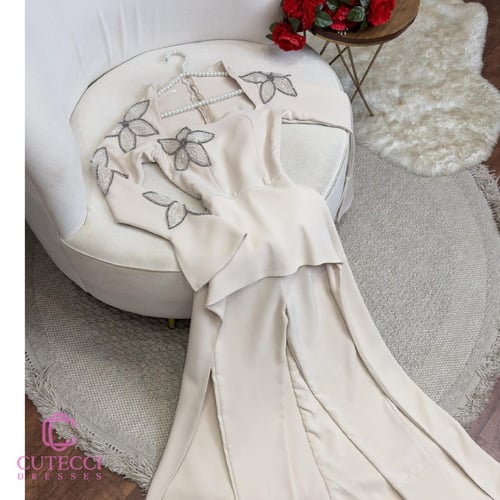 فستان سهرة جمسوت مطرز نجوم