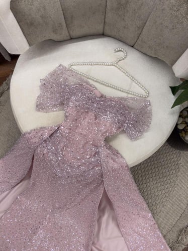 فستان سهرة لحمي تطريز راقي | كيوتشي CUTECCI – 3 مز...