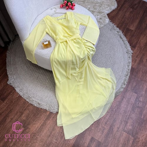 فستان سهرة ليموني نااعم