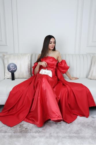 فستان سهرة أحمر قطعتين راقي من كيوتشي CUTECCI