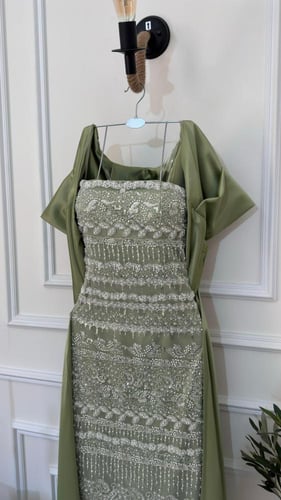 فستان تيفاني طويل تطريز خرز للمناسبات الفاخرة