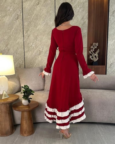 فستان العيد برغندي أنيق كرانيش من كيوتشي CUTECCI –...