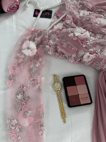 فستان حوامل شيفون مورد بكسرات أنيقة