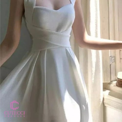 فستان سهرة سكري علاقي ناعم