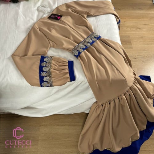 جلابية بيج رمضاني مطرزة كمبيوتر من كيوتشي CUTECCI