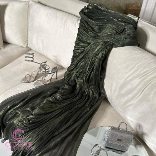 فستان سهرة أخضر ملكي بليسيه