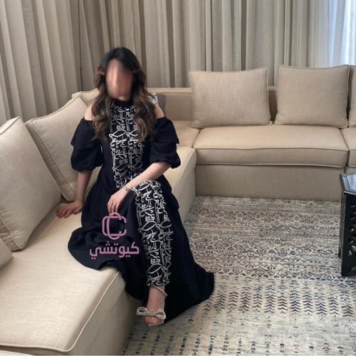 جلابية سوداء مطرزة فاخرة | أناقة من كيوتشي 2025