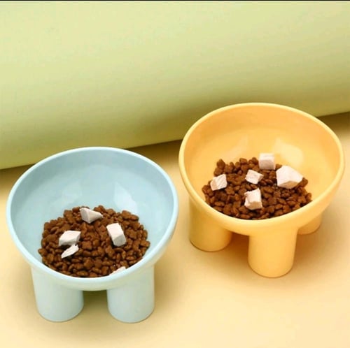 وعاء أكل للقطط شكل قدم الفيل ألوان متعددة