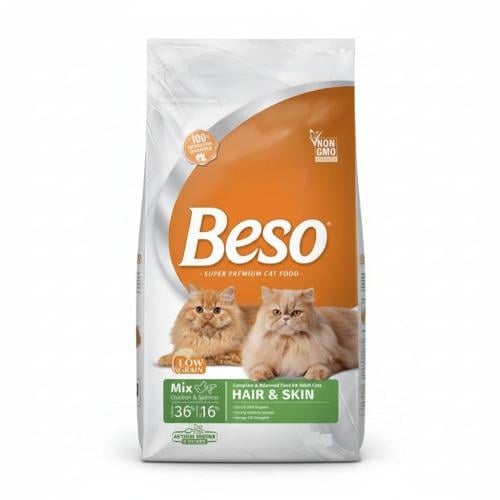 بيسو بنكهة الدجاج والسالمون للعناية بالشعر والجلد...