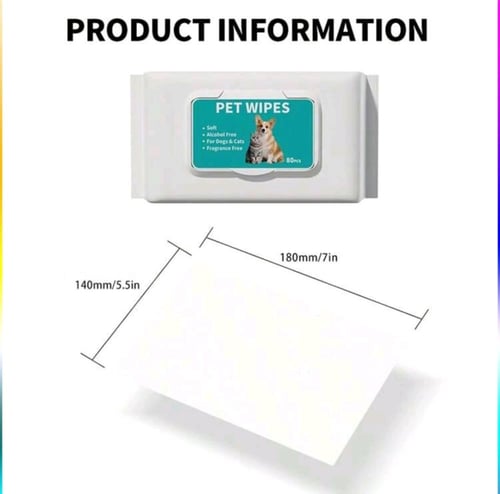 مناديل مبللة لتنظيف الحيونات الأليفة