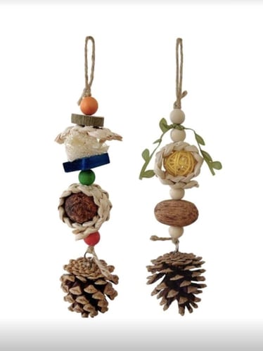 لعبة مضغ للطيور الصغيرة تعليق من كرة الذرة والمخرو...