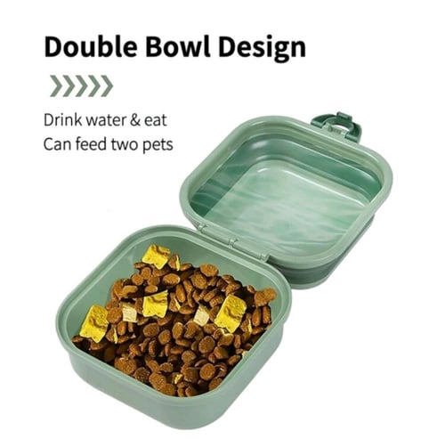 وعاء طعام وماء محمول ومتنقل للحيوانات الأليفة قابل...