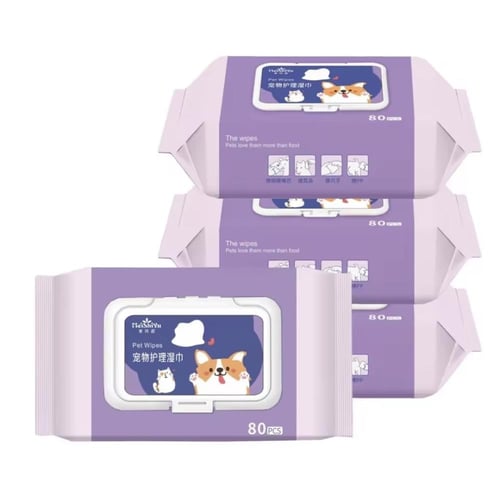 مناديل مبللة للقطط والكلاب 80 قطعة