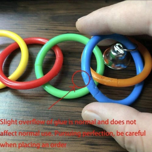 لعبة للطيور حلقات معلقة ملونة للتسوق والعض واللعب