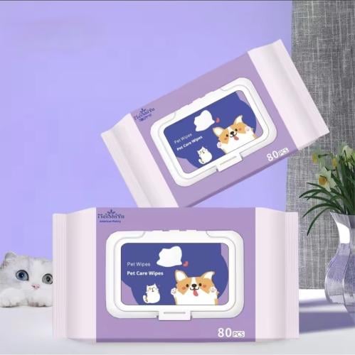 مناديل مبللة للقطط والكلاب 80 قطعة