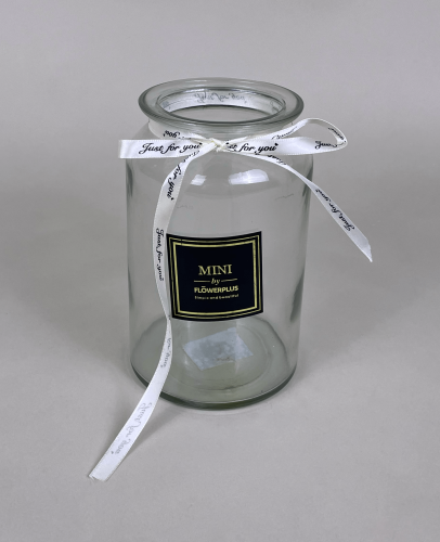 فازة زجاج اسطوانية عريضة