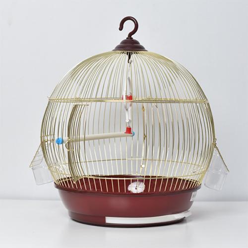 قفص معدن كروي ذهبي