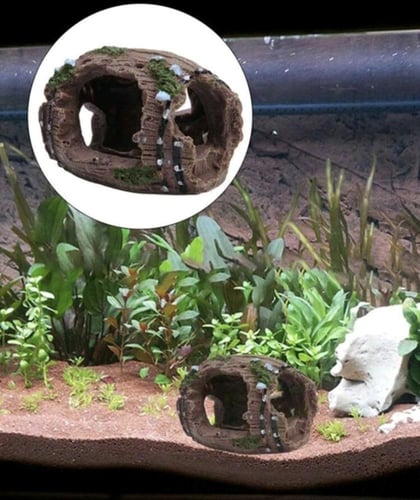 ديكور حوض السمك على شكل دلو ، مخبأ صغير للأسماك