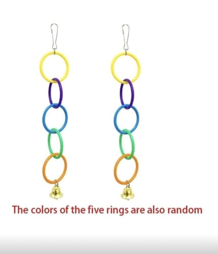 لعبة للطيور حلقات معلقة ملونة للتسوق والعض واللعب