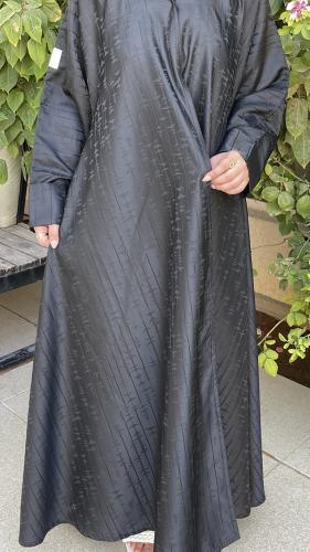 عباية تفته جاكار اسود مع طرحه