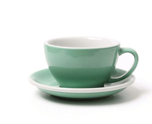 طقم كوب فلات وايت اكمي مع الصحن - 150 مل