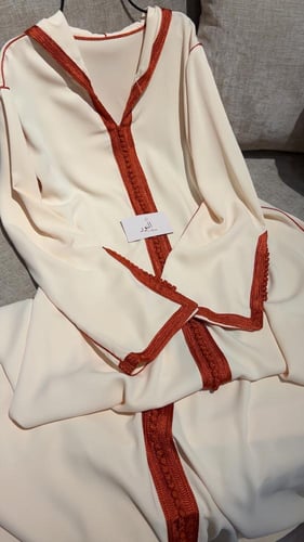 جلابيه تطريز سكري واورنج