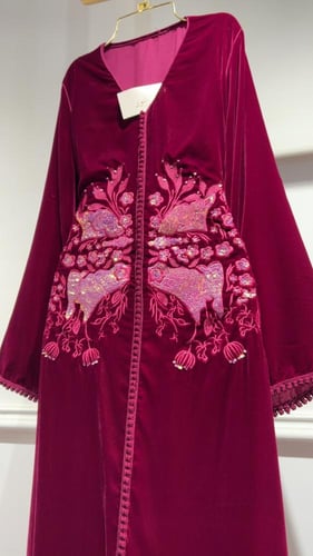 قفطان مخمل تطريز