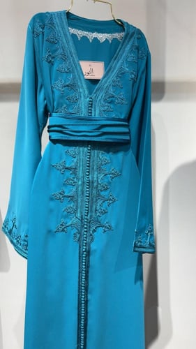 قفطان تطريز تركواز