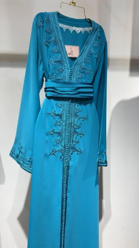 قفطان تطريز تركواز