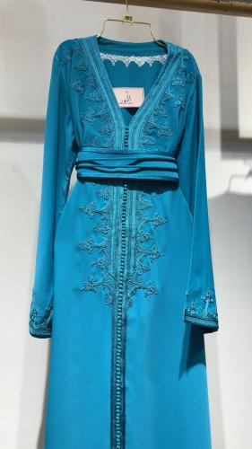 قفطان تطريز تركواز