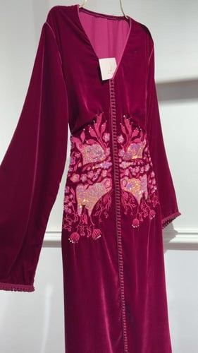 قفطان مخمل تطريز