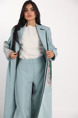 بنطلون رجال المع كريب سماوي