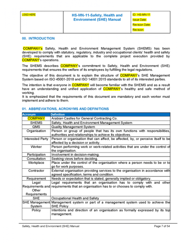ISO 45001 Kit - SHE Manual
