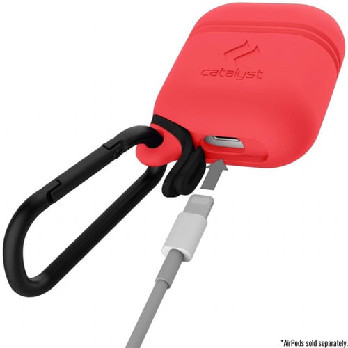 حافظة سماعة أبل الاسلكية AirPods سيليكون اللون احم...