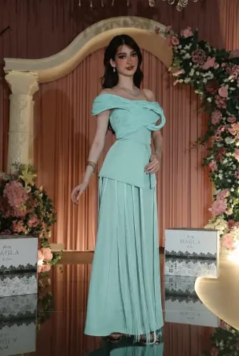 فستان سهرة تيفاني باربي بهدب