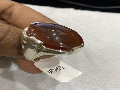 خاتم فضه بحجر العقيق اليماني االاحمر صياغة اسطنبول...