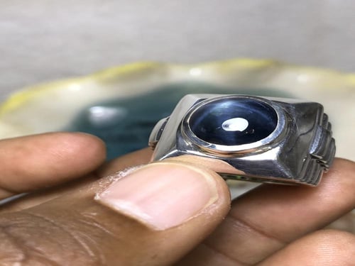 خاتم فضه بحجر الياقوت النجمي صياغة حمادة ViP ابعاد...