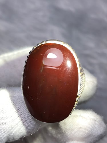 خاتم فضه بحجر العقيق اليماني