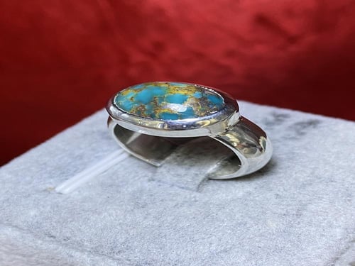 خاتم فضه بحجر الفيروز النيشابوري صياغة ملكية بختم...