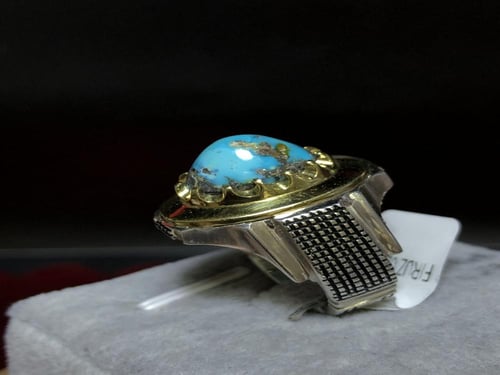 خاتم فضه بحجر الفيروز النيشابوري