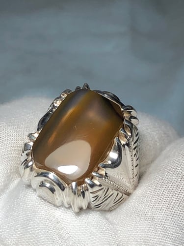 خاتم فضه بحجر العقيق اليماني صياغه (vip) B86202