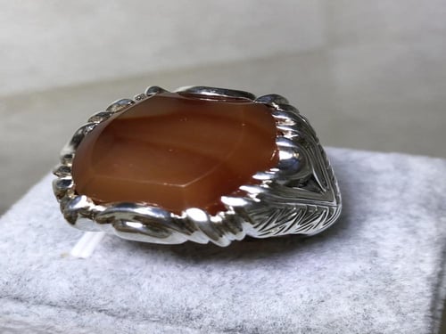 خاتم فضه بحجر العقيق اليماني صياغة حمادة vip