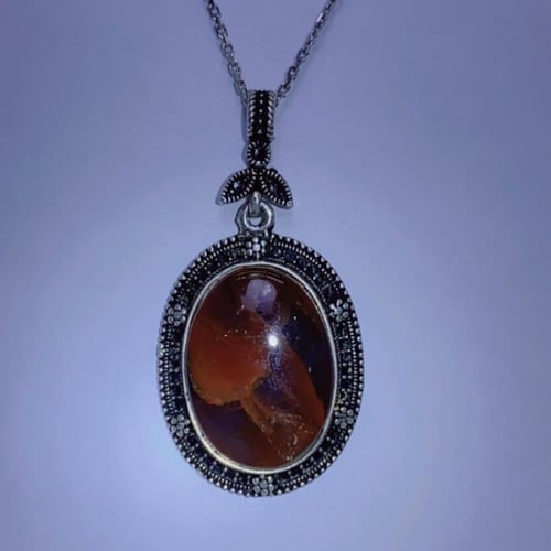 تعليقة فضة سلك باشكال مميزه بحجر العقيق اليماني مز...