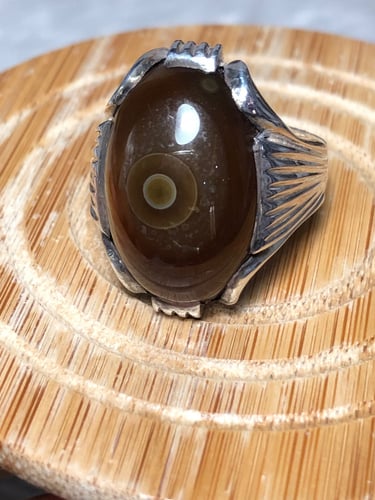 خاتم فضه بحجر سليماني هندي صياغه عقيل الحجر مأكسد...